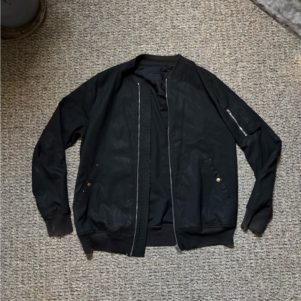 Rick Owens Black Bomber Jacket